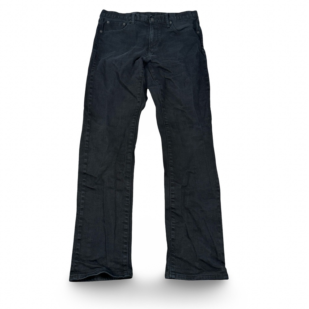 Uniqlo Jeans Mens 33x32 Black Slim Straight Middle Rise Selvedge‎ 321-452522